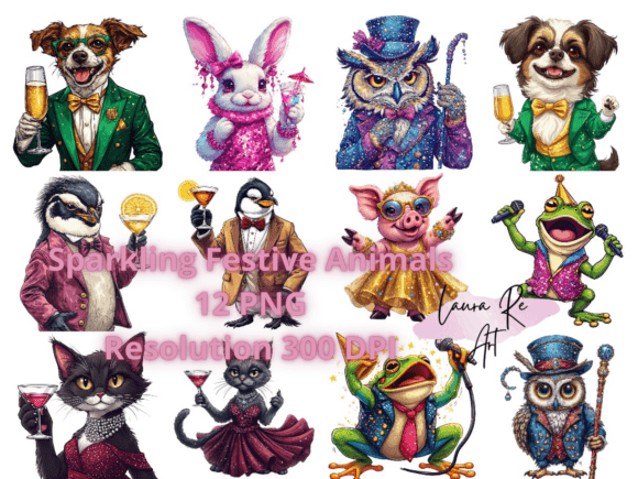 Download Sparkling Festive Animals - Festive animals Collection