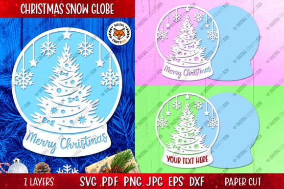 Download Christmas Tree Snow Globe Paper Cut SVG - Christmas tree Collection