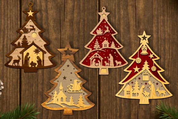 Download Laser Cut Christmas Tree Ornament Bundle - Christmas tree Collection