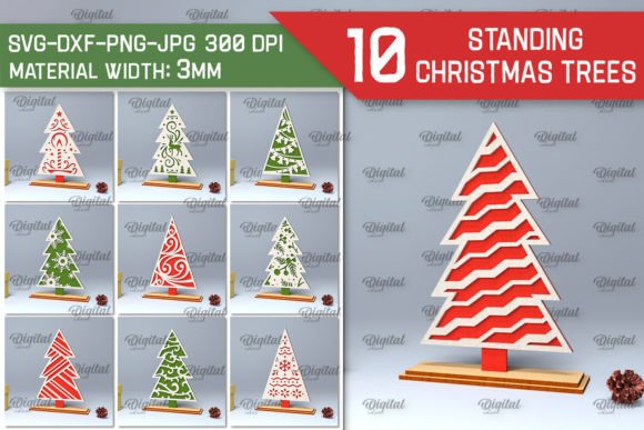 Download Standing Christmas Trees LaserCut Bundle - Christmas tree Collection