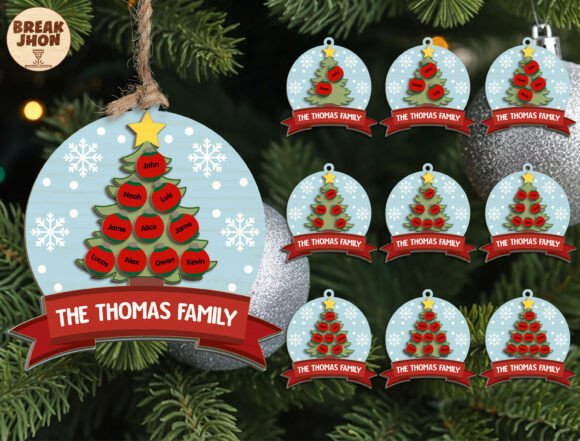 Download Family Name Christmas Tree Ornament Svg - Christmas tree Collection