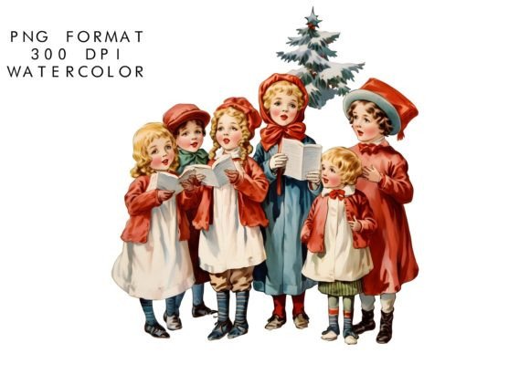 Download Watercolor Christmas Carol Clipart - Carol Collection