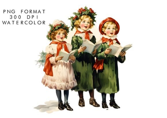 Download Watercolor Christmas Carol Clipart - Carol Collection