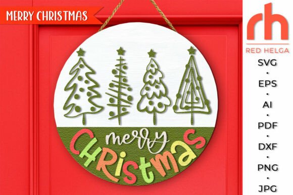 Download Hand Drawn Christmas Tree Door Sign SVG - Christmas tree Collection
